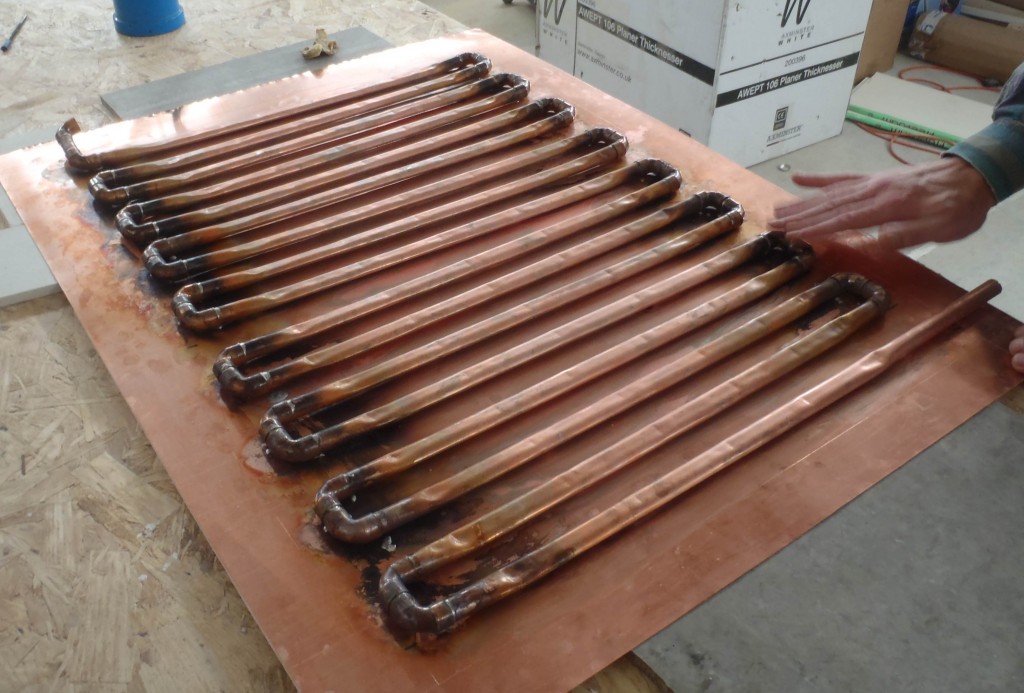 Heat exchanger water pipes - soldered together