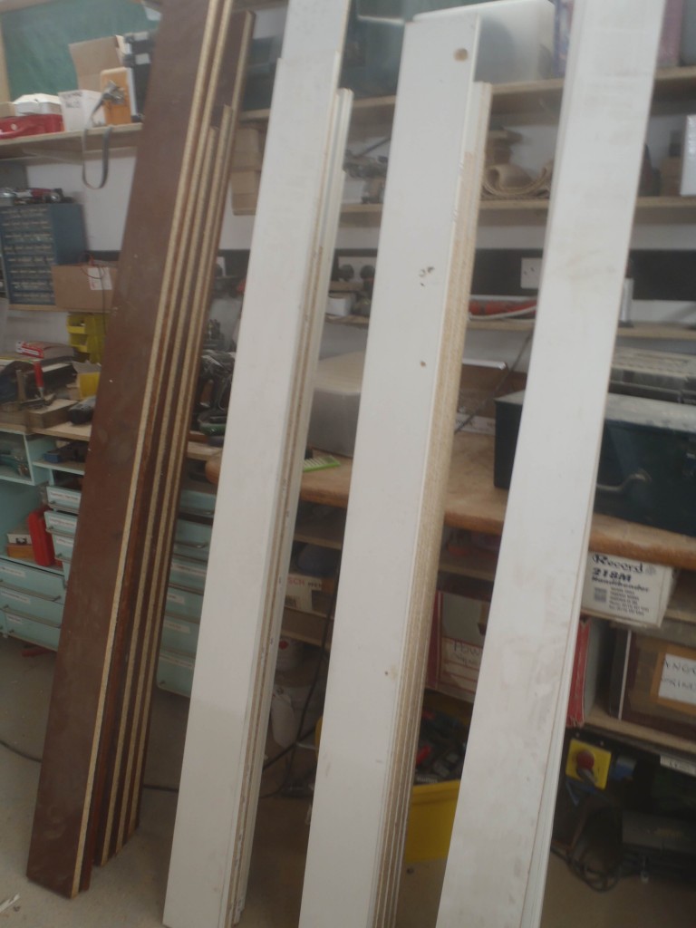 Bookshelves sliced to width