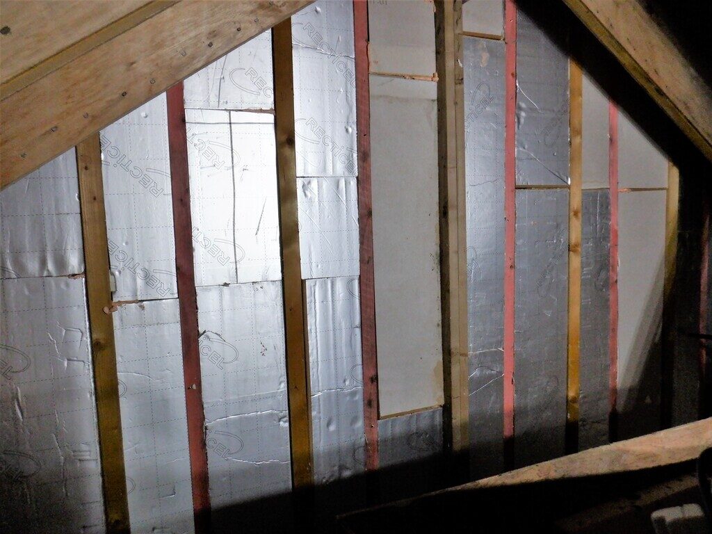 Sliding Door Frames Installed and Started on Insulation In Roof Rafters