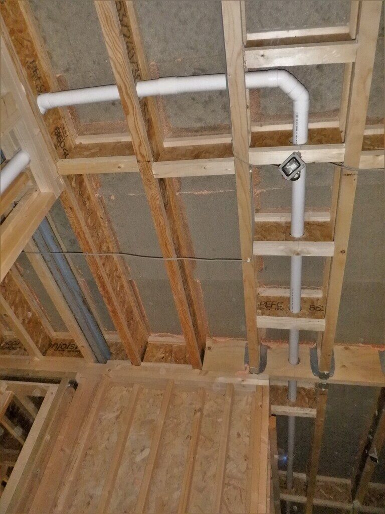 Installing All Conduits and Pipes to Serve the Upper Floor from Hallway's Services