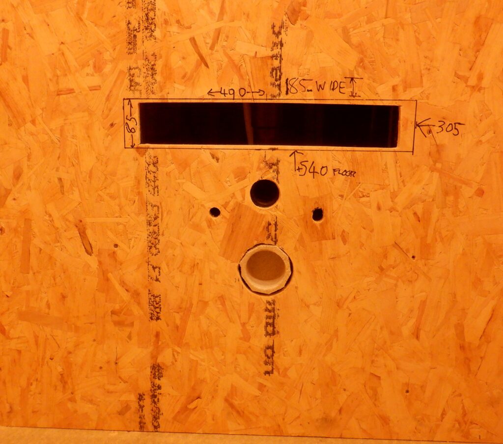 Cloakroom WC Slot dimensions