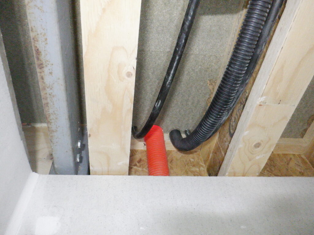 Work 1 Conduits through ceiling