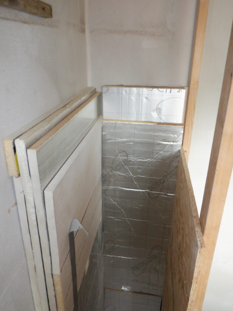 Start of hot water tank insulation