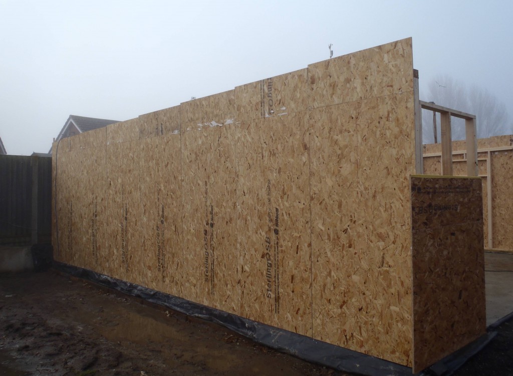 Cladding OSB Boards on left side is UP!
