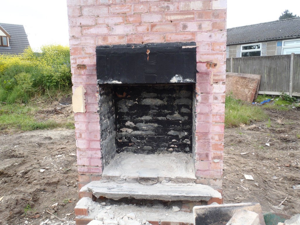 Previous wood burning fireplace