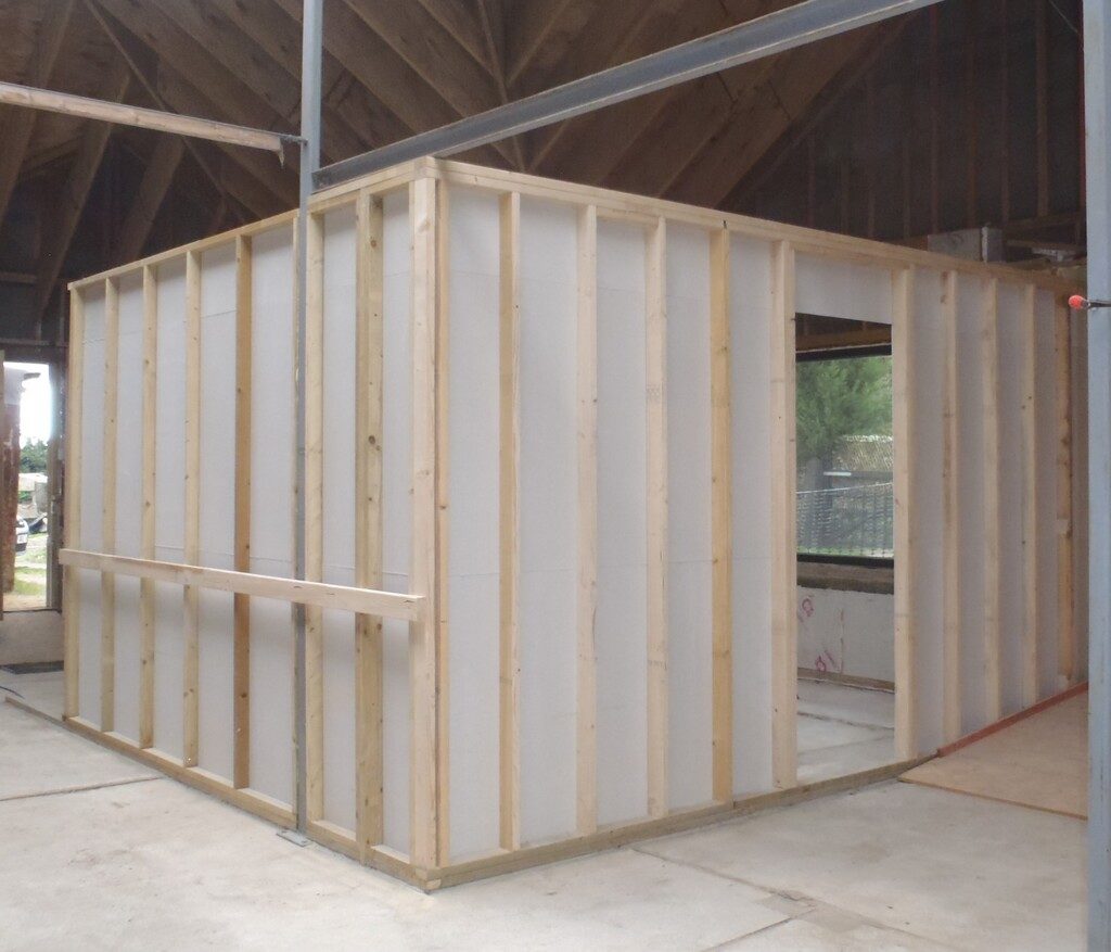 Stud Wall Built and Covered in Fermacell Boards