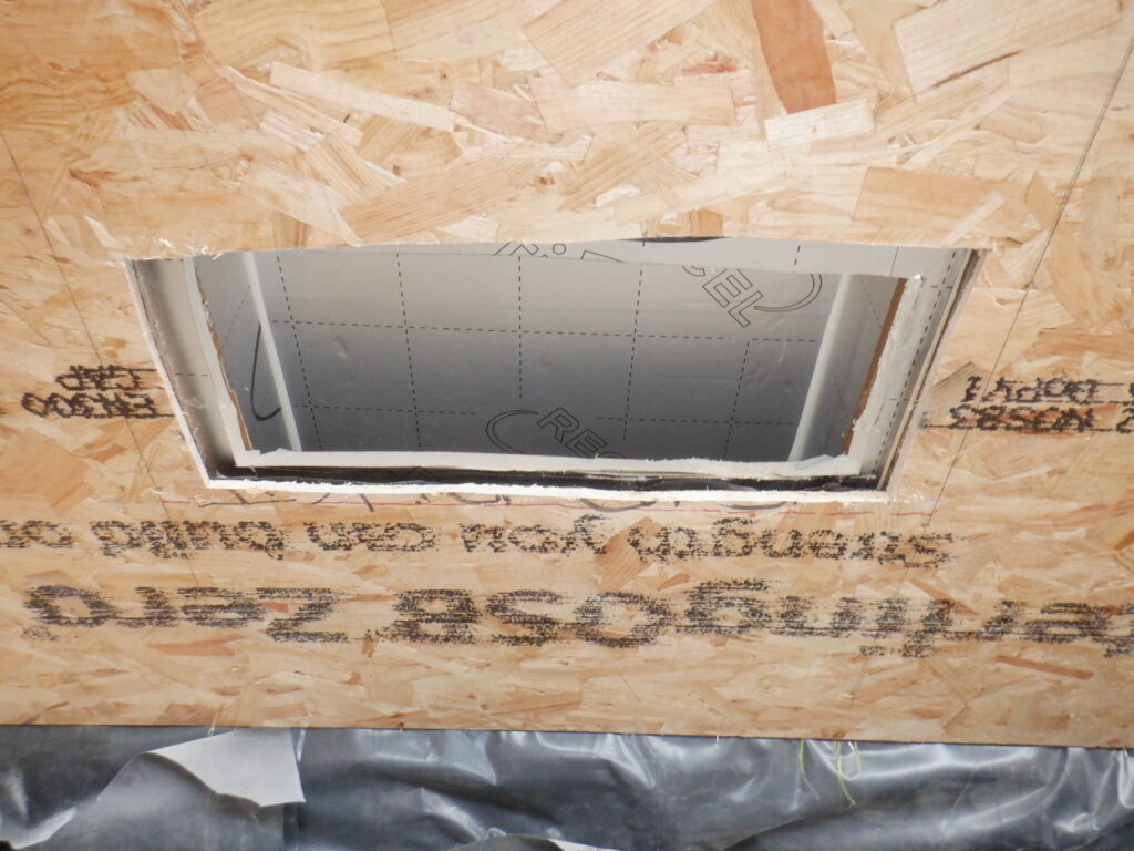 Exit of left duct from skylight